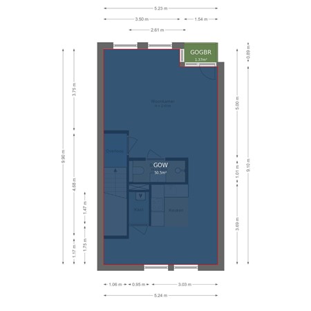 Floorplan - Jutfaseweg 219H, 3522 HS Utrecht